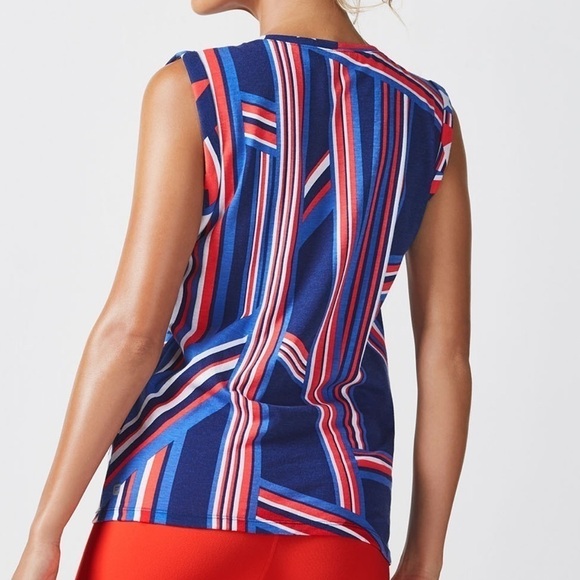 Fabletics Americana Print McKinney Tee Sleeveless Athletic Tank Top - Picture 3 of 9
